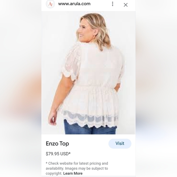 ARULA Enzo Embroidered Lace Peplum Boho Top, Elastic Waistline. (SzC) 22… - Picture 2 of 15